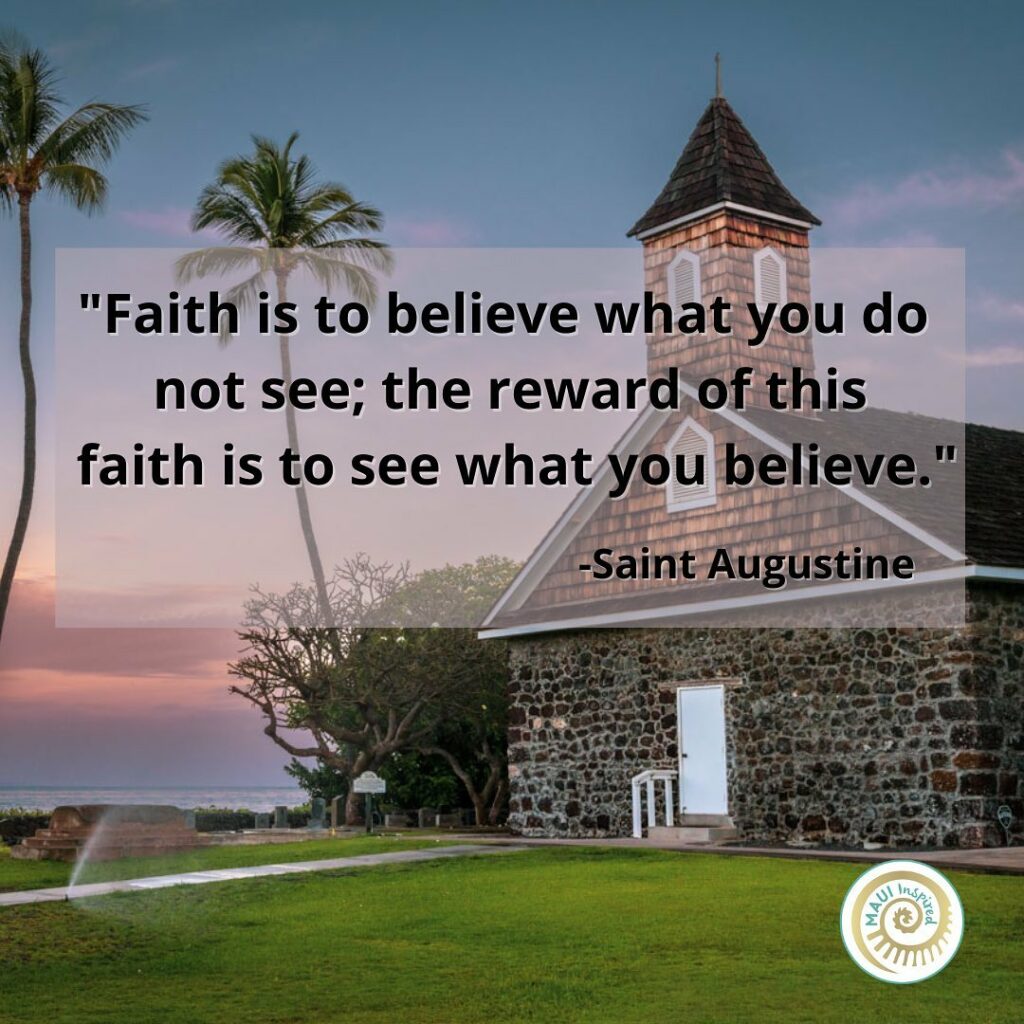 Faith quote with Makena church on Maui