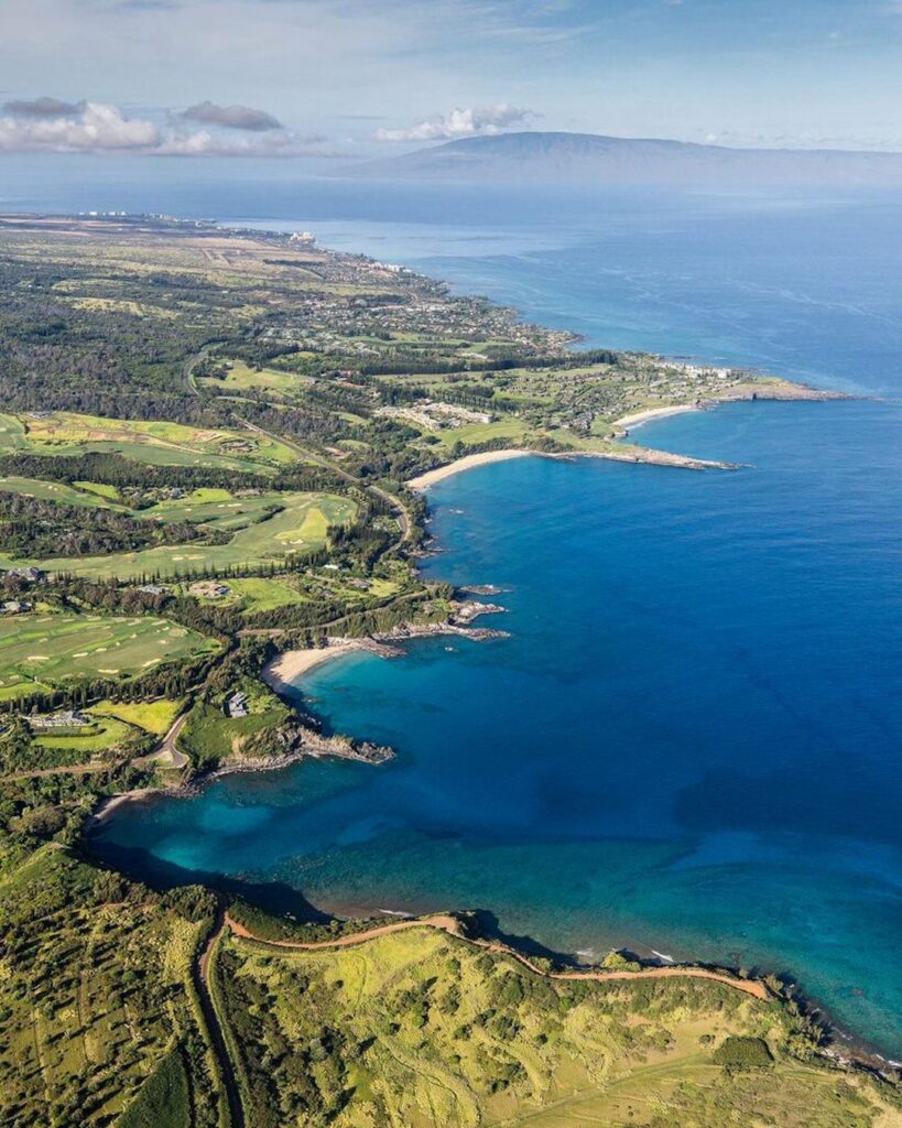 Kapalua, Maui coast from the air