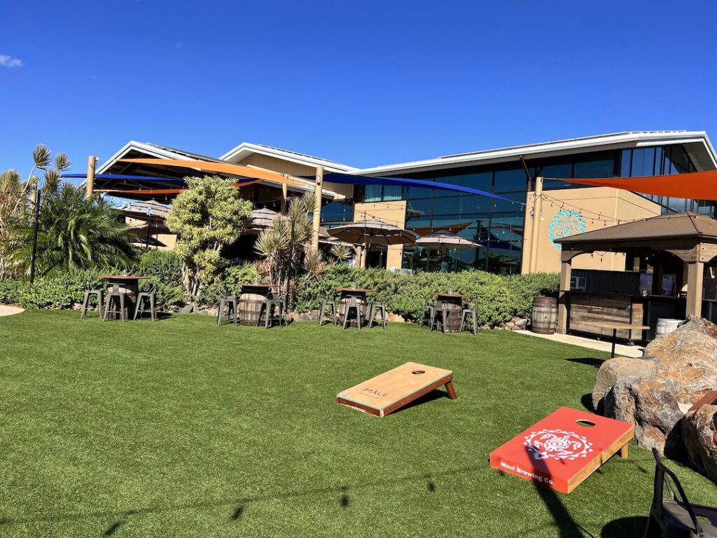 Beer garden & building at Maui Brewing Co. in Kihei