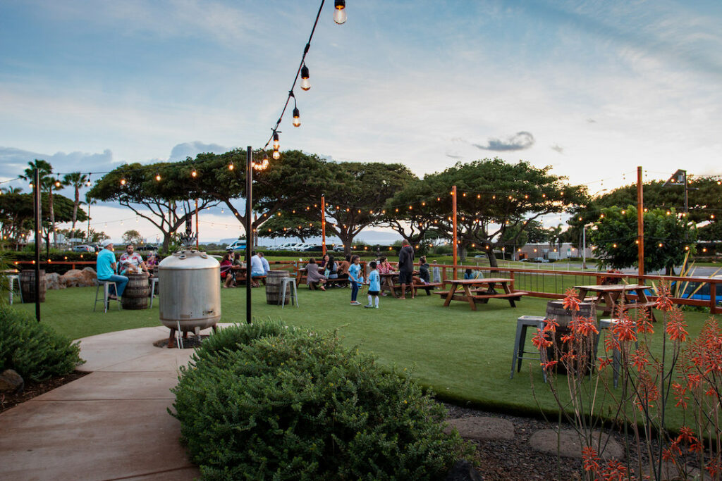 The grounds at Maui Brewing Co in Kīhei