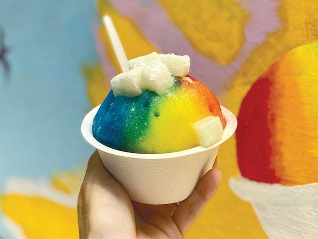Rainbow Shave Ice with mochi bits