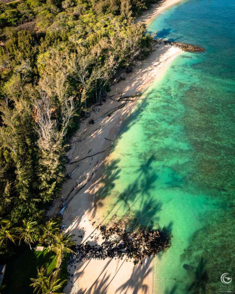 Aerial view of beach in Central Maui