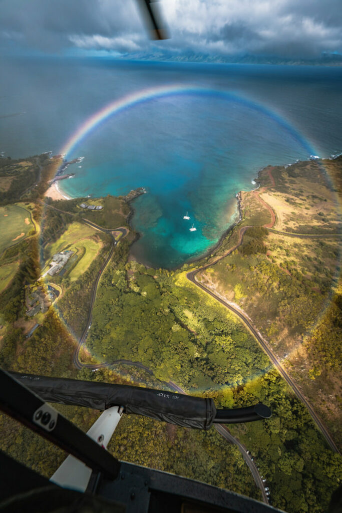 Full circle rainbow above Kapalua Maui