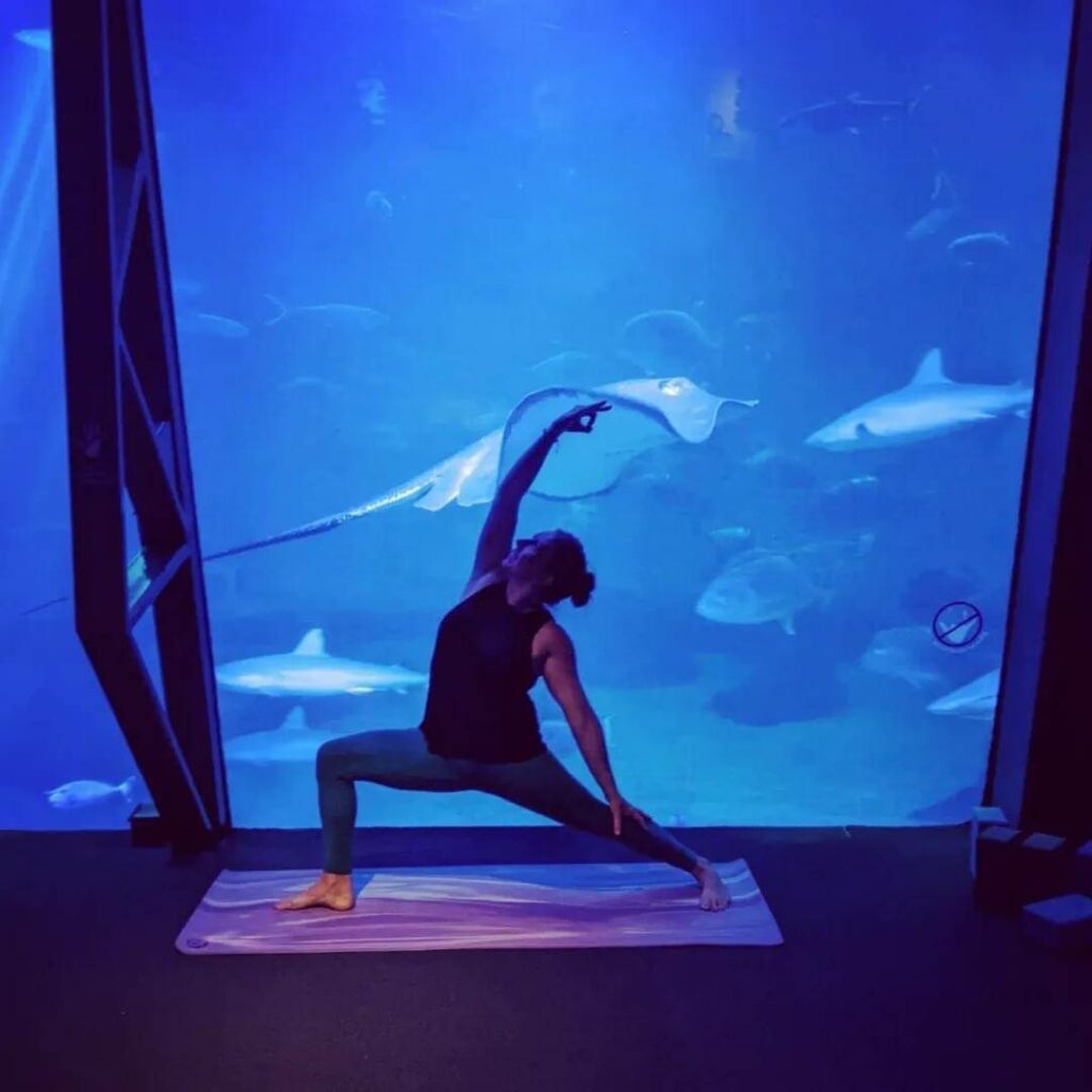 An instructor leads the class at AquariOM, Maui Ocean Center