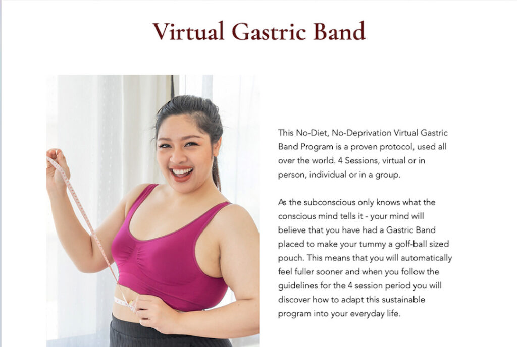 Wendy MacDonald offers Virtual Gastric Band Hypnotherapy