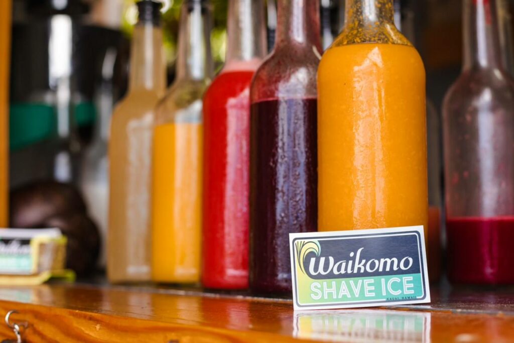 Waikomo Shave Ice uses 100% natural syrups with nothing artificial