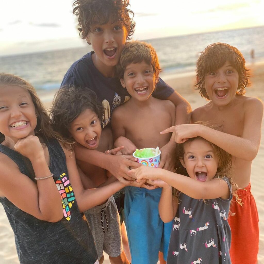 Peace Love Shave Ice customers on beach