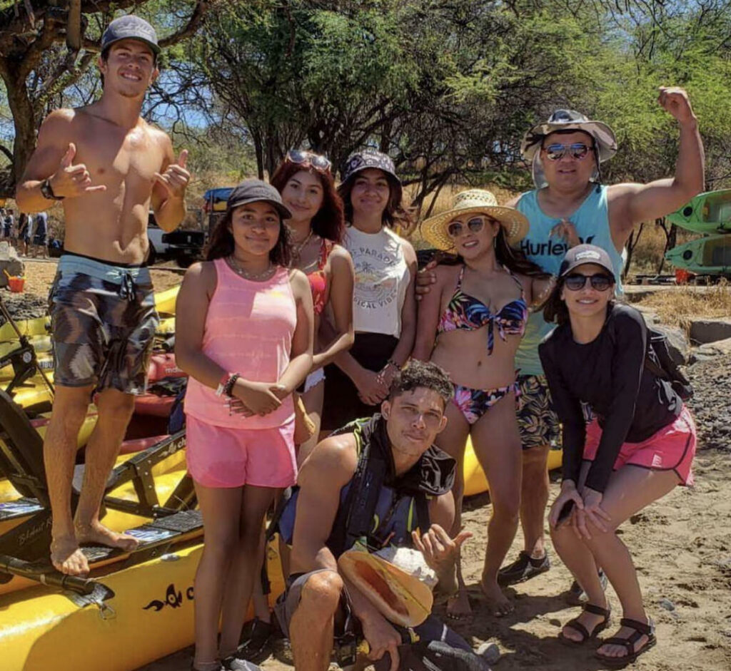 Surf Cycling crew with happy customers on Maui